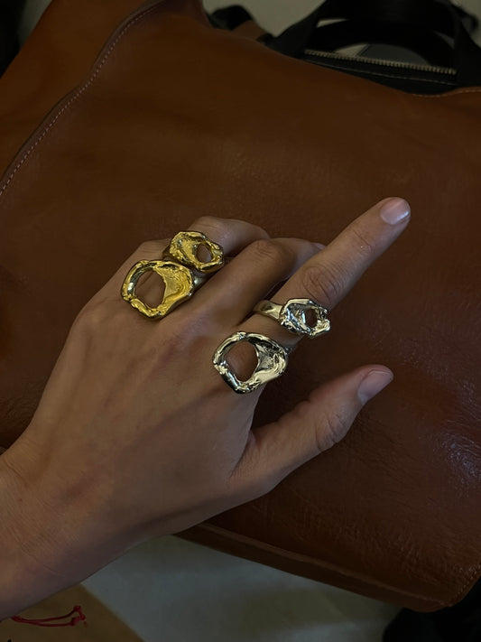 Two Path Ring in Bronze