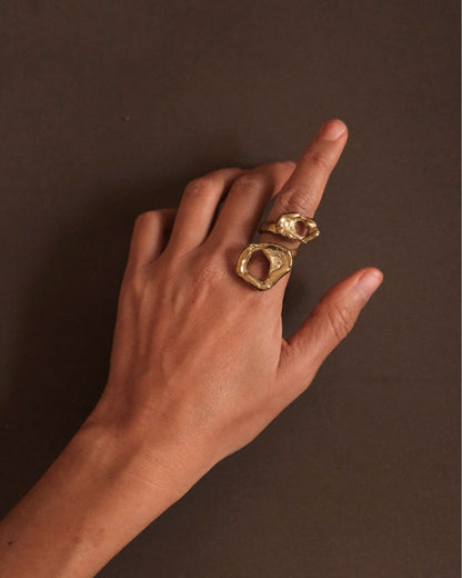 Two Path Ring in Bronze